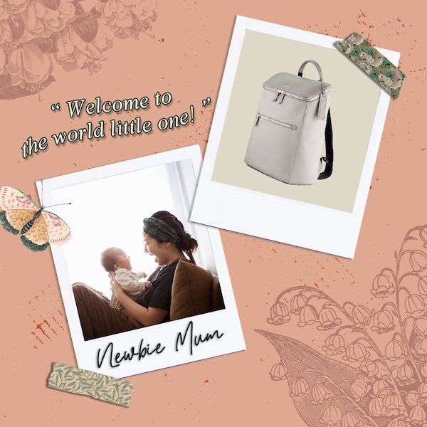 D' Ryna Backpack (Nylon Leather) Taupe Personalised Unique Designer Bags for Mum to be Mother's Day Gift Guide
