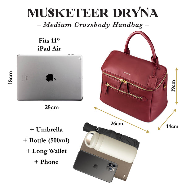 Musketeer Bags Dryna Crossbody Handbag-Leather Ipad Tablet
