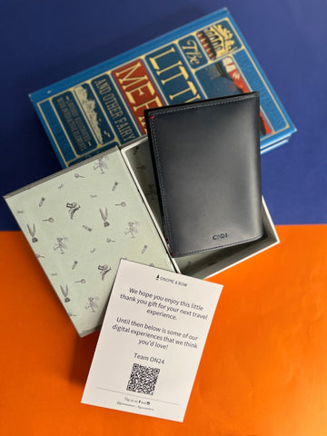 Gulliver Cash & Coin Passport Wallets with company logo and personalised message