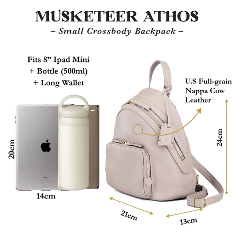 Musketeer Athos Small Crossbody Backpack (Leather)