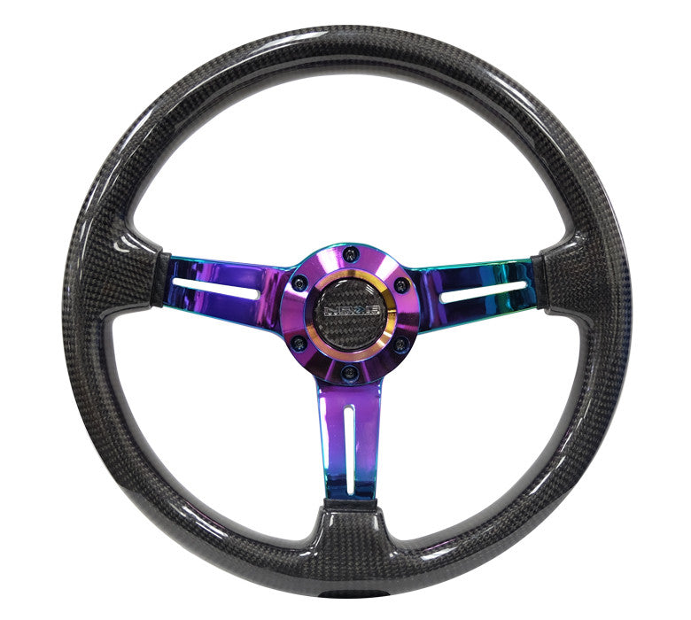Nrg St 010mc Cf 350mm Carbon Fiber Steering Wheel With Neochrome Cent