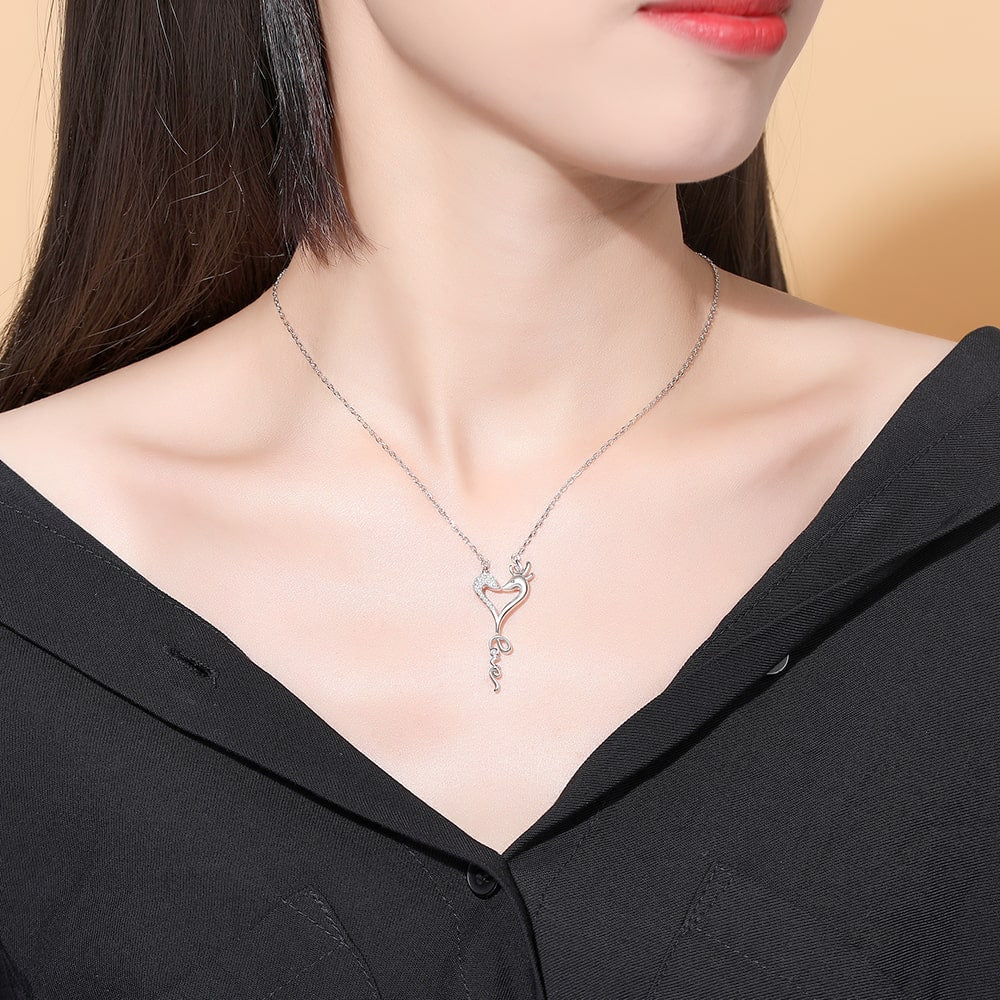 Fashion Ribbon Cross Necklace Sterling Silver Jewelry Gift |Taanaa