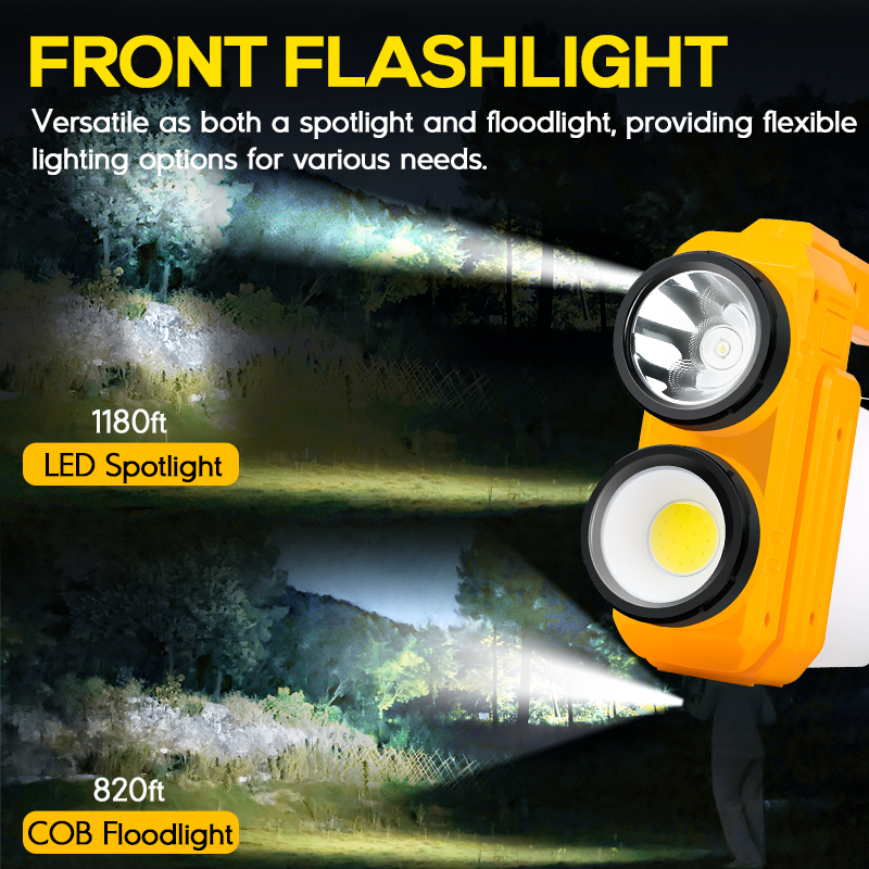 LED Outdoor Lantern with Carabiner Handle 2000lm - Hokoloite 2 Pack