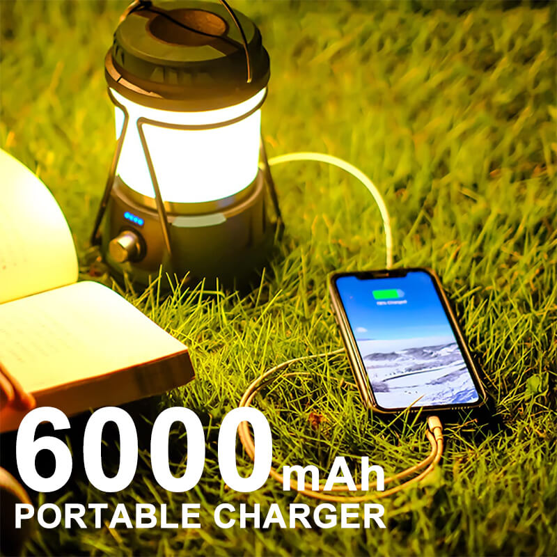 LED Outdoor Lantern with Carabiner Handle 2000lm - Hokoloite 2 Pack