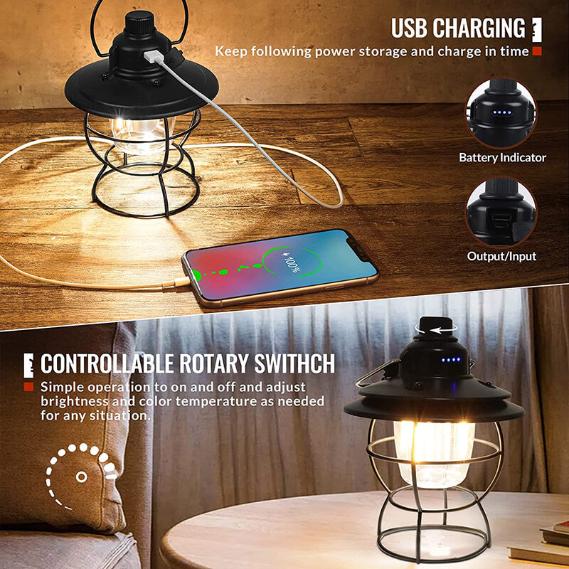 High Brightness Rechargeable Led Vintage Lantern - Hokolite