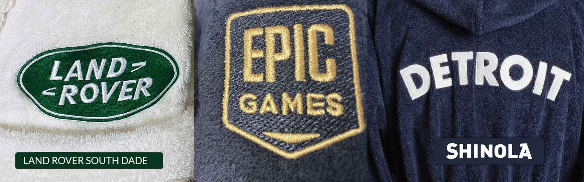 Custom logo embroidery on towels bathrobes slippers