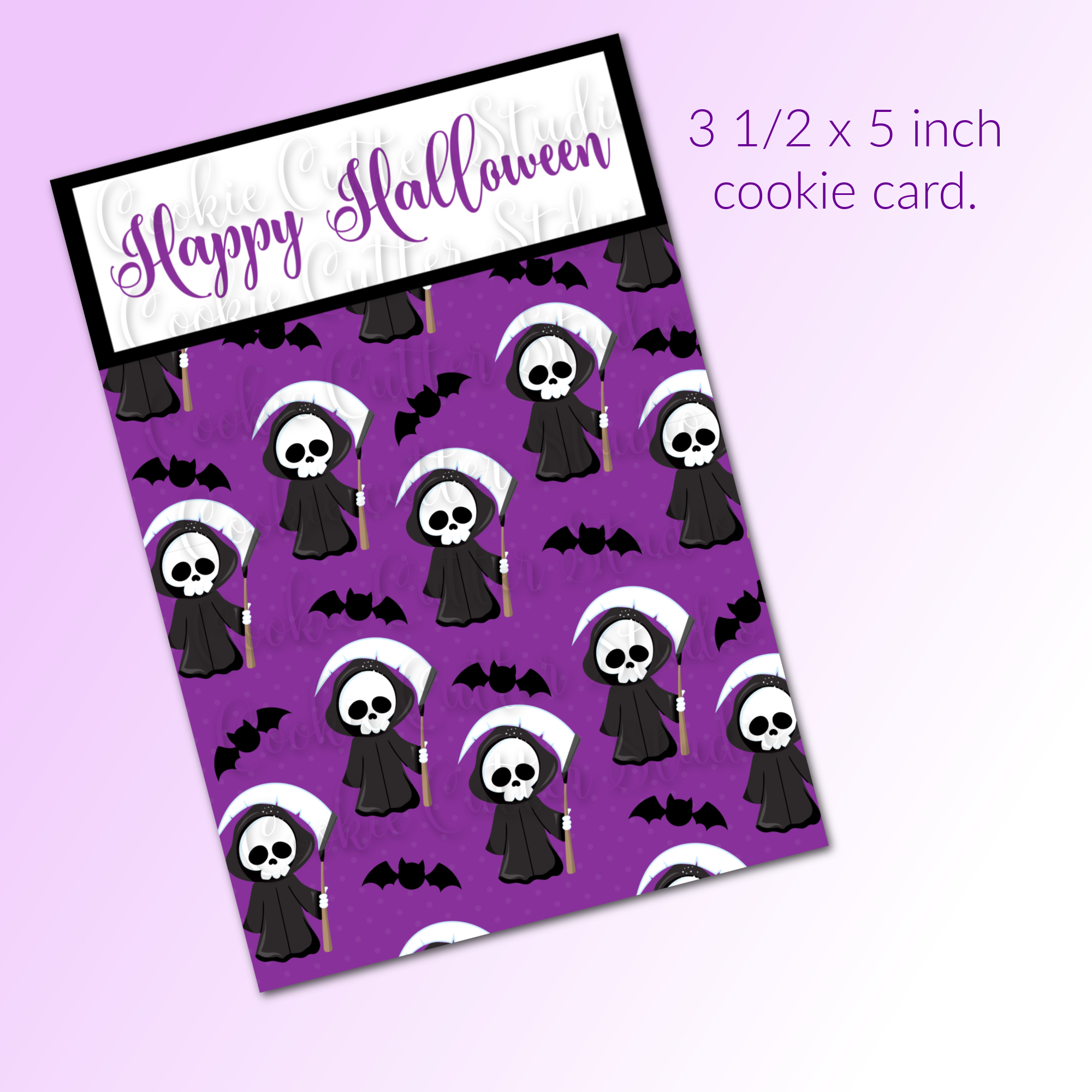 Halloween Cookie Card Grim Reaper Cookie Cutter Studio