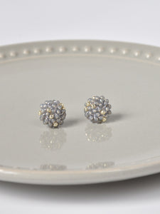 Star Dust Petite Studs in Grey Front