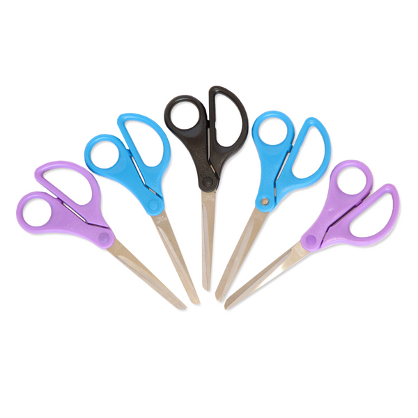 Lasnten 144 Pieces 5.7 Inches Scissors All Purpose Bulk Kids Scissors  Safety Blunt Tip Scissors with Cover and Grip Handles Comfort Stainless  Steel