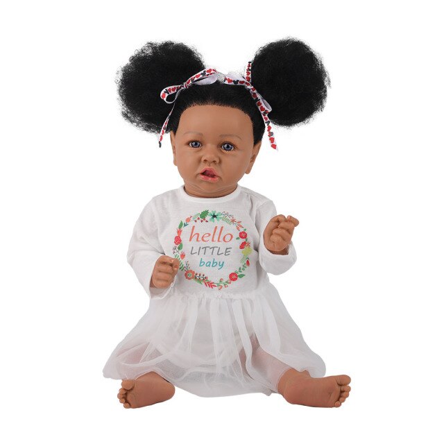 Ucanaan リボーンベビー 赤ちゃん人形 黒い肌 柔らかい シリコン プレゼント 22インチ おうち時間
