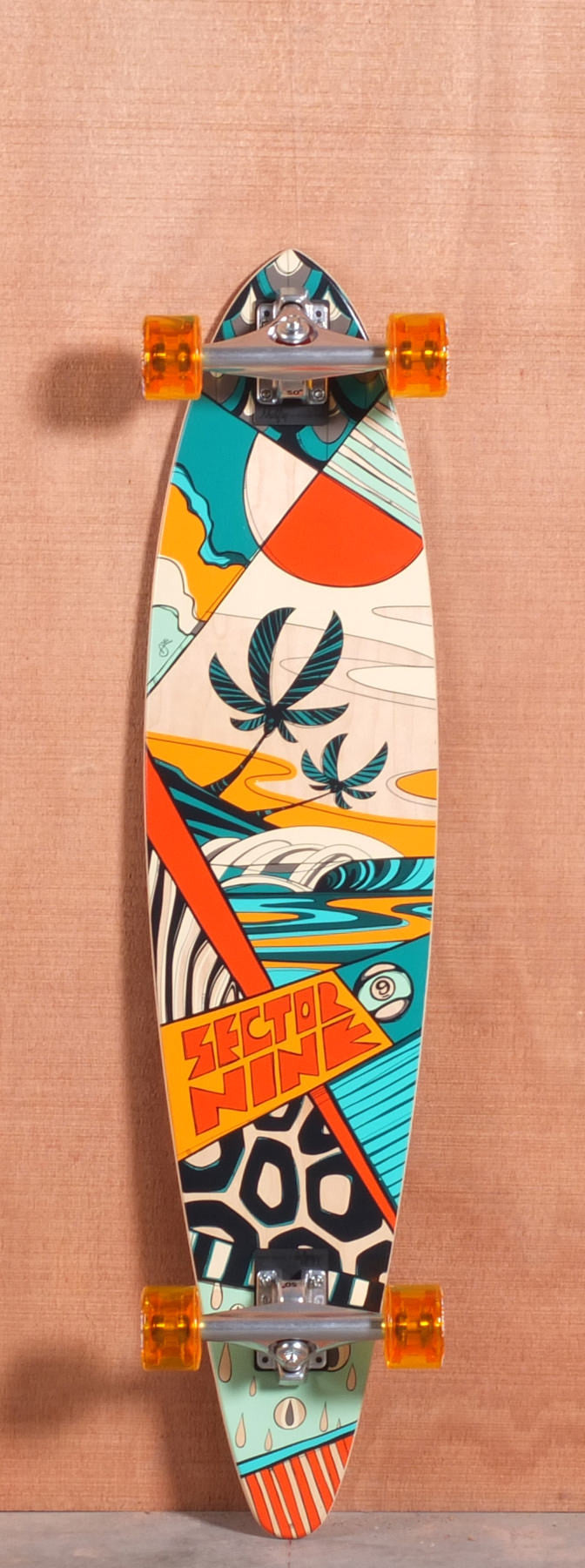 Sector 9 40" Island Time Longboard Complete - Orange - Wunder Bundler - Globe Longboard Complete