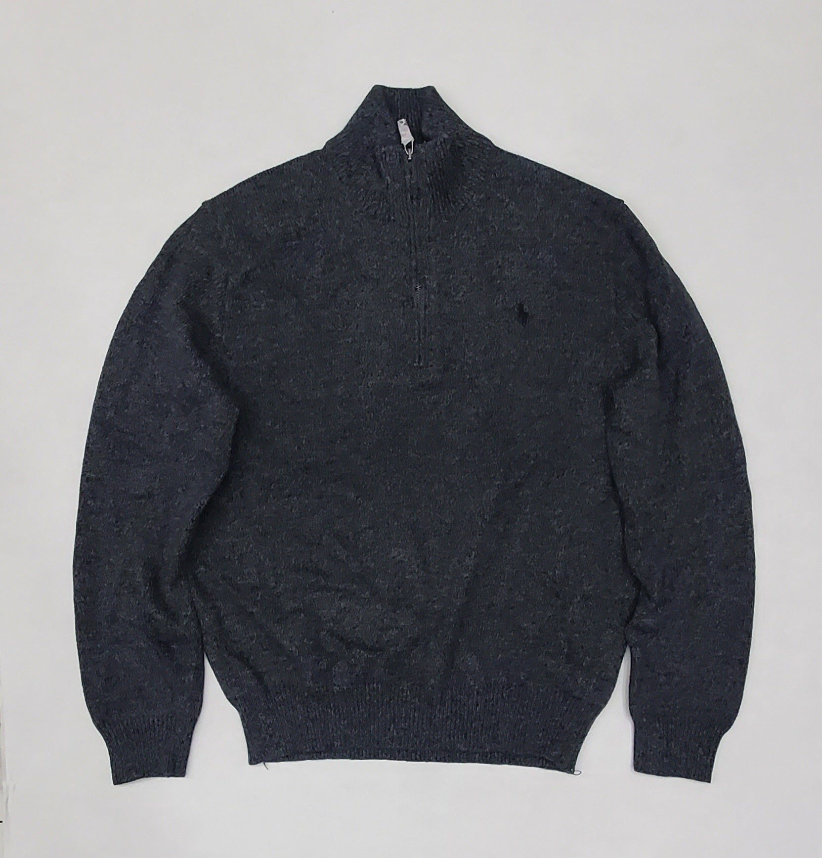 Polo Ralph Lauren Dark Heather w/Black Small Pony Half Zip Sweater