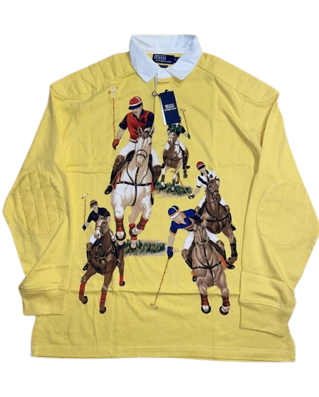 Nwt Polo Ralph Lauren Yellow Five Horsemen Classic Fit Rugby | Unique Style