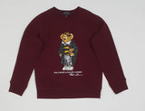 Nwt Polo Ralph Lauren Burgundy Prep Teddy Bear Boys 8-20 Sweatshirt - Unique Style