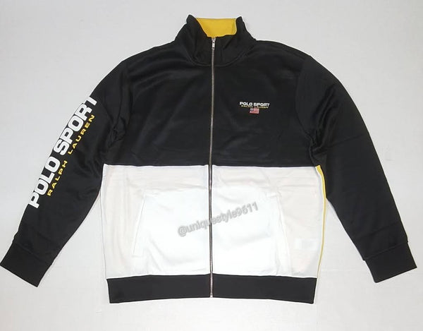 Nwt Polo Ralph Lauren Black/Yellow Polo Sport Track Jacket | Unique Style