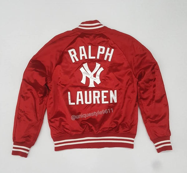 Nwt Polo Ralph Lauren Yankees Red Satin Jacket | Unique Style