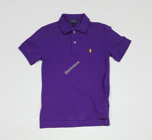 Nwt Kids Polo Ralph Lauren Purple with Yellow Small Pony Shirt - Unique Style