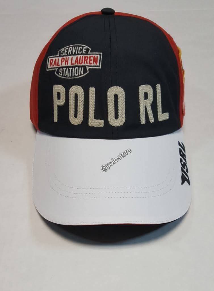 Nwt Polo Ralph Lauren Black/Red/White Racing Embroidered/Patches Long Bill  Adjustable Strap Back Hat | Unique Style