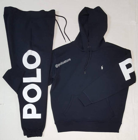 Nwt Polo Ralph Lauren Navy Double Knit Logo Hoodie with Polo Ralph ...