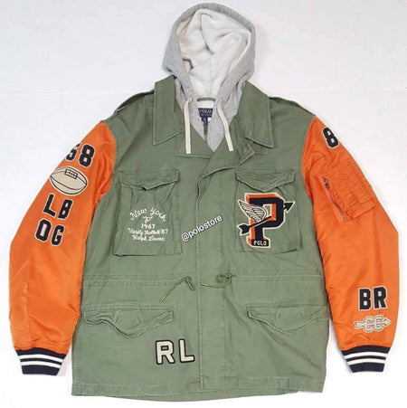 Nwt Polo Ralph Lauren Olive/Orange Hybrid Field Jacket