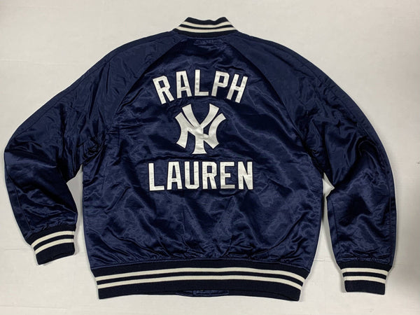 Nwt Polo Ralph Lauren Yankees Navy Blue Satin Jacket | Unique Style