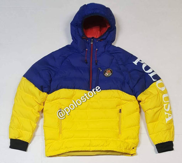 Nwt Polo Ralph Lauren Yellow/Royal Cookie Polo USA Down Pullover Jacket |  Unique Style