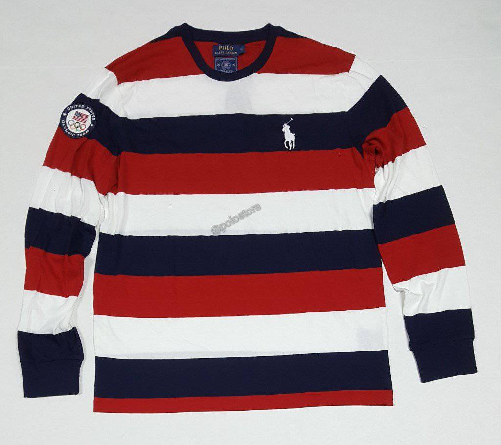Nwt Polo Ralph Lauren Olympic Team Striped Long Sleeve Tee Unique Style