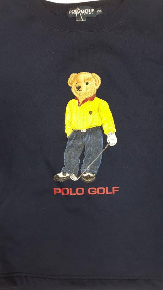 VINTAGE POLO RALPH LAUREN POLO SPORT GOLF TEDDY BEAR SWEATSHIRT ...