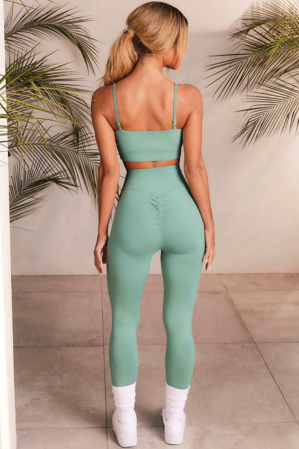 Dedication Petite High Waist Wrap Over Leggings in Green