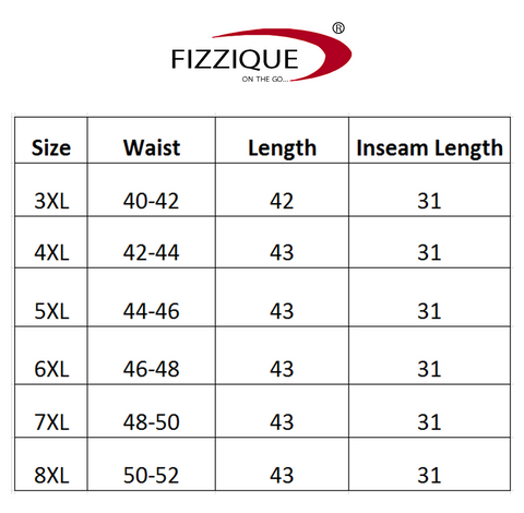Fizzique track pants size specifications 3xl to 8xl