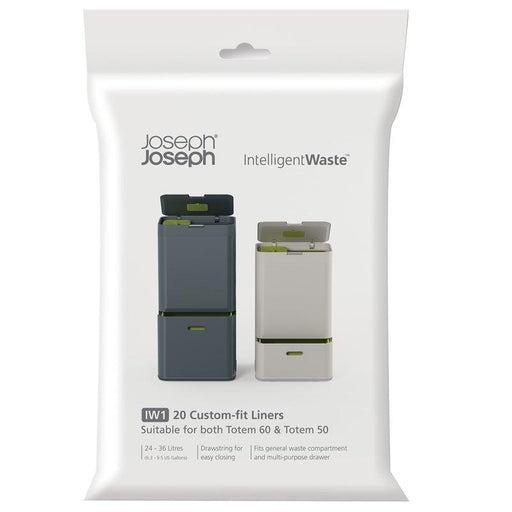 Joseph Joseph 30060 Intelligent Waste Totem Max Kitchen Trash Can and  Recycle Unit & Intelligent Waste IW6 General Waste Liner Trash Bags for  Totem