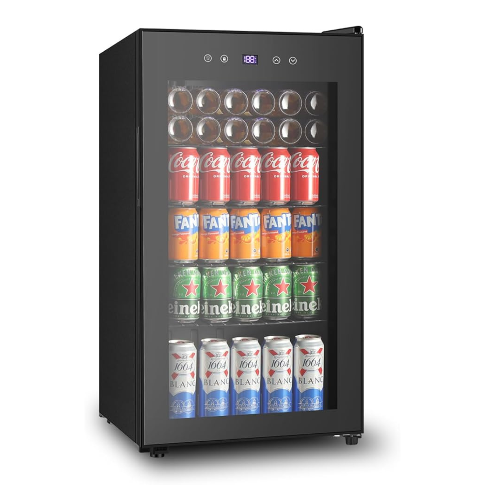 Freestanding Beverage Refrigerator and Cooler with Digital Temperature Display