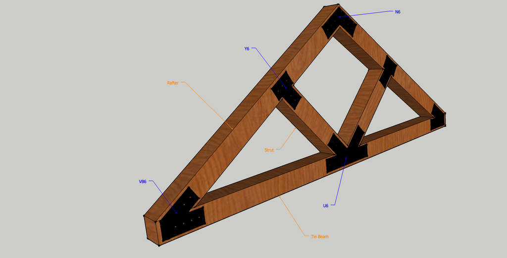 Example truss heavy duty steel timber connector plates without king post