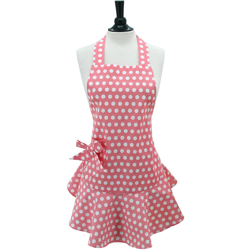 Mother Daughter Matching Pink & Polka Dot Cupcake Apron Set