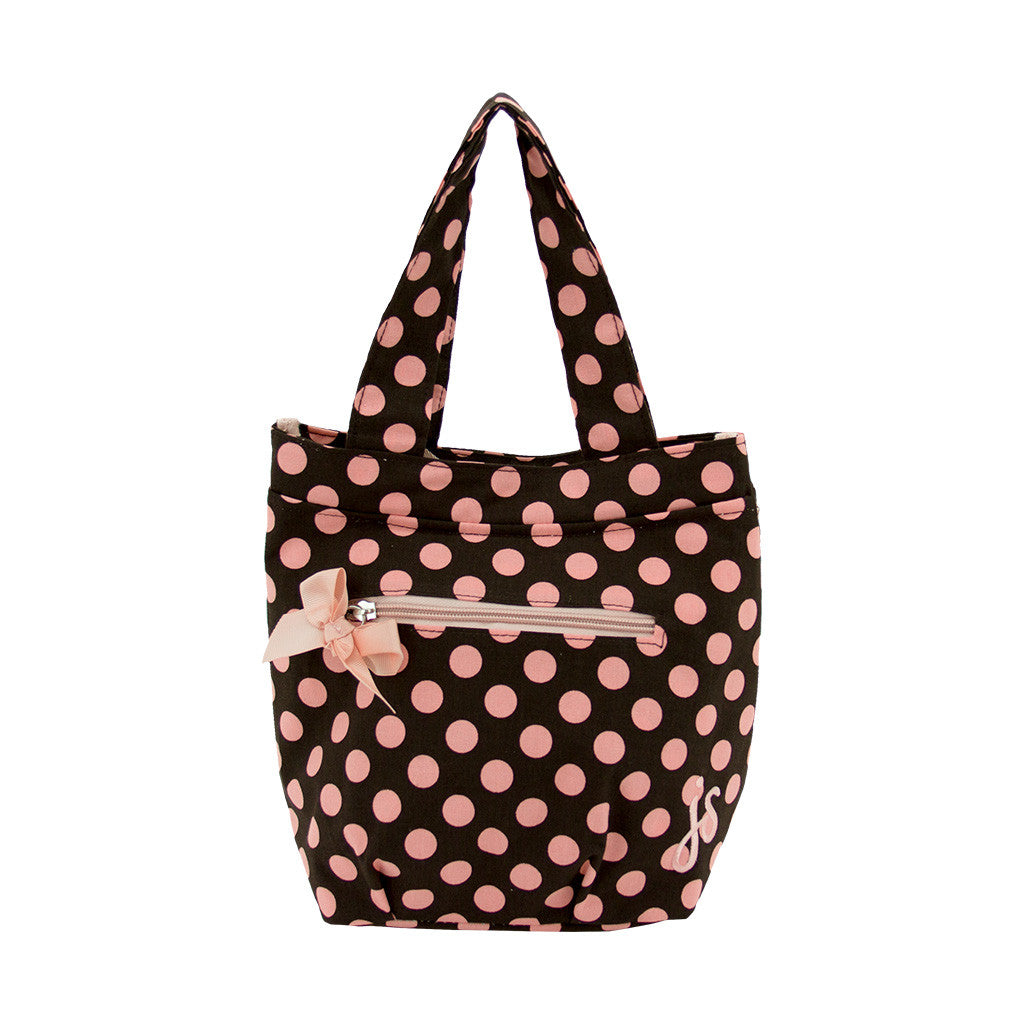 Brown and Pink Polka Dot Insulated Travel Tote – Jessie Steele