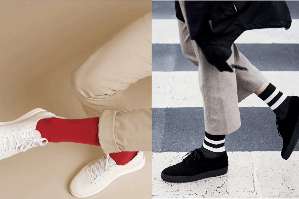 Deux verschiedene Paare Socken von der nachhaltigen Marke Qnoop.