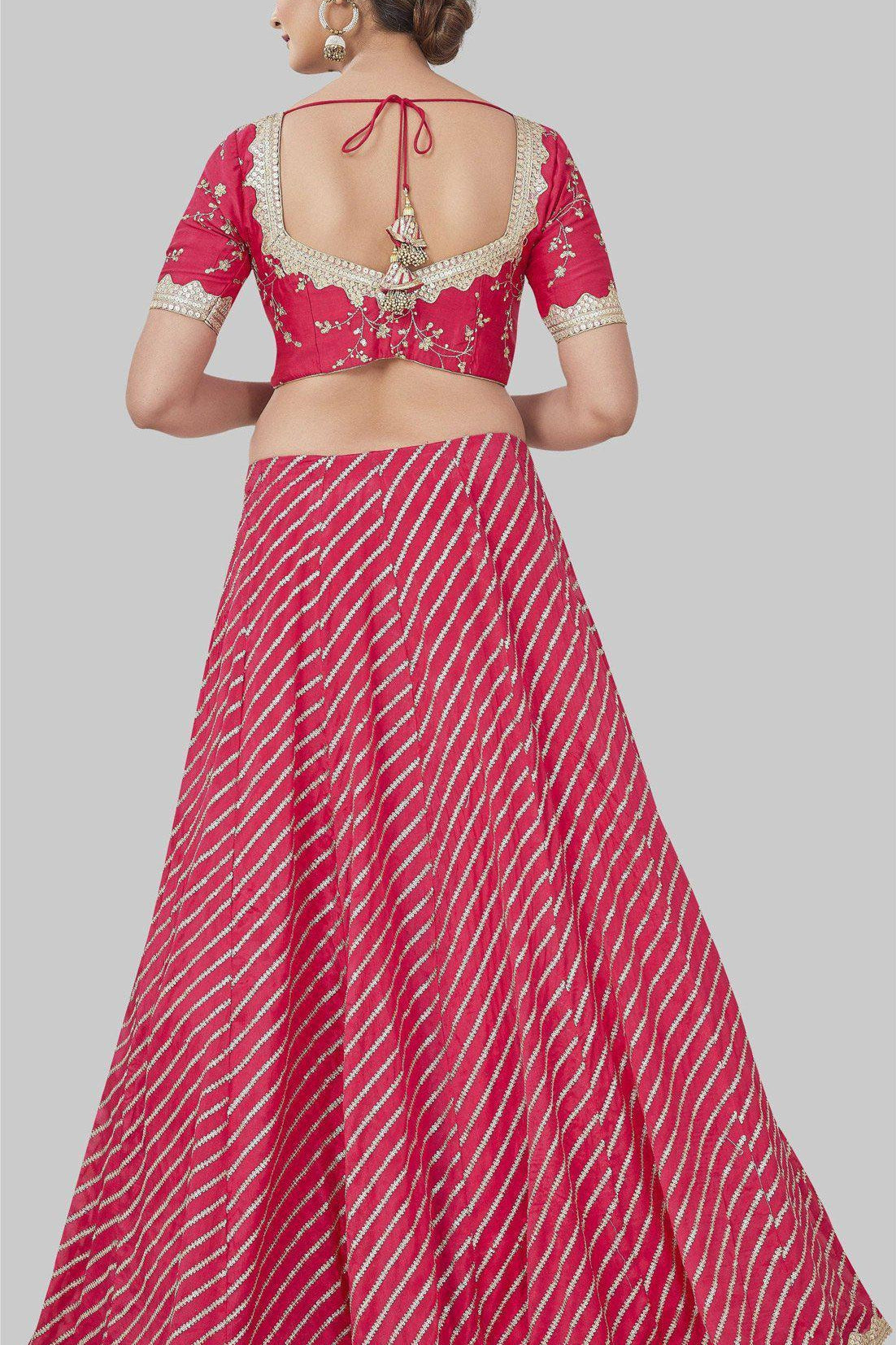 Pink Georgette Lehenga Choli Set for Haldi Ceremony - Dress me Royal
