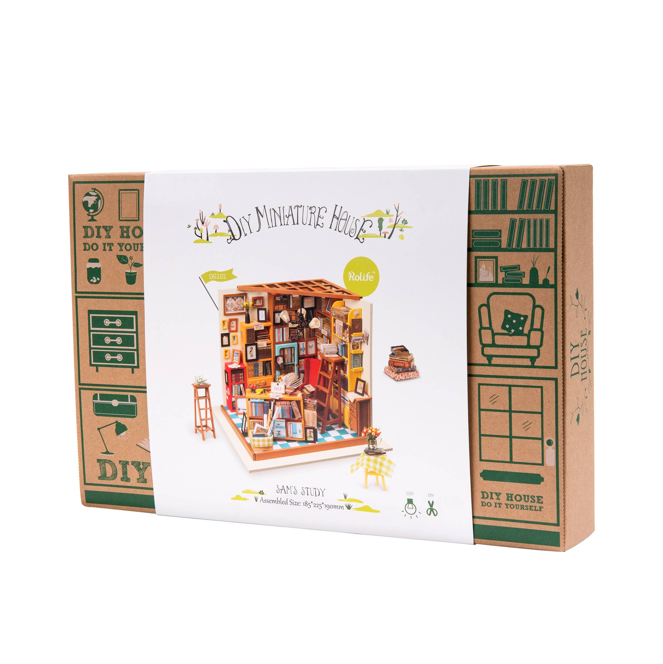 Hands Craft: Sam's Study Library DIY Miniature Dollhouse