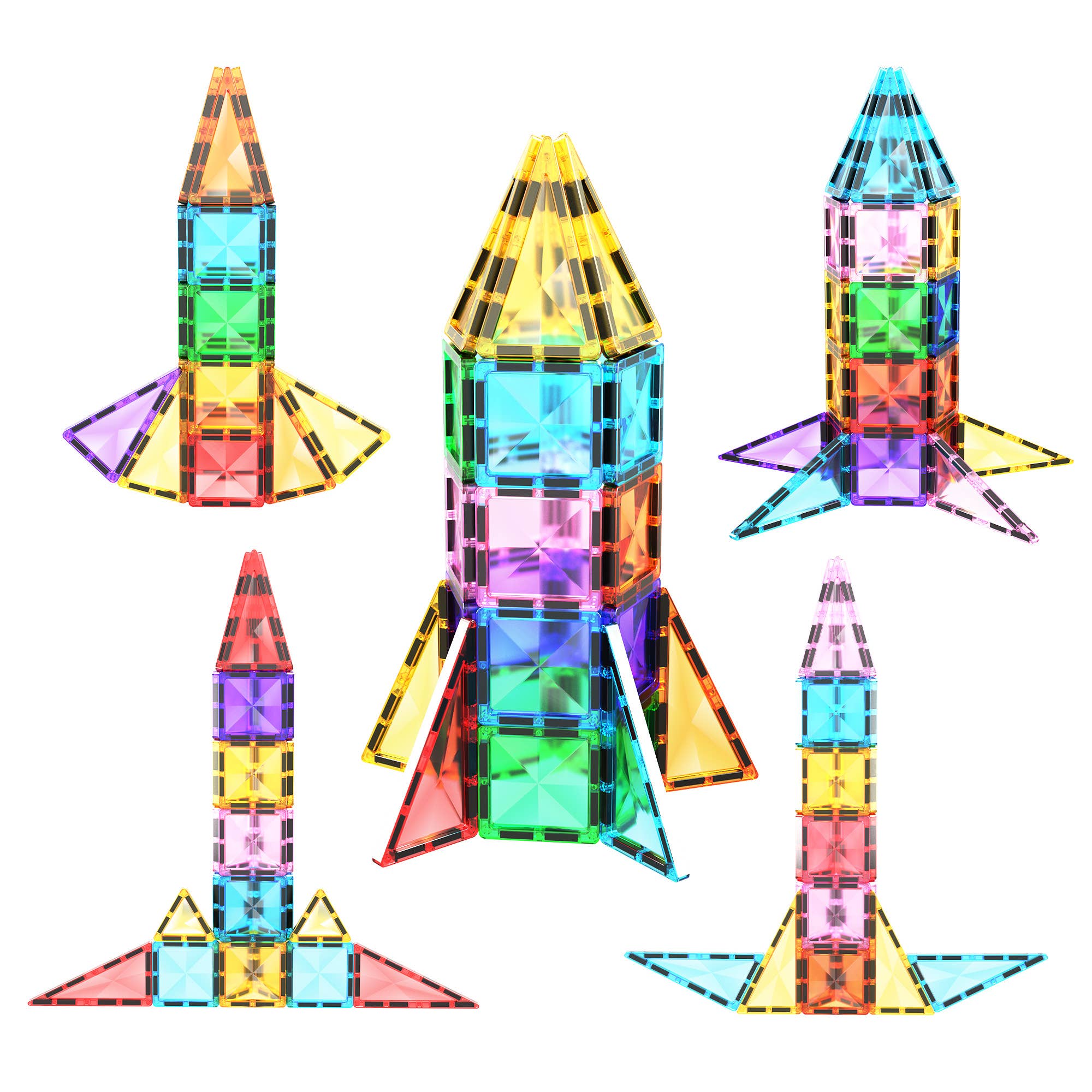 PicassoTiles: Mini Diamond 30pc Rocket Set