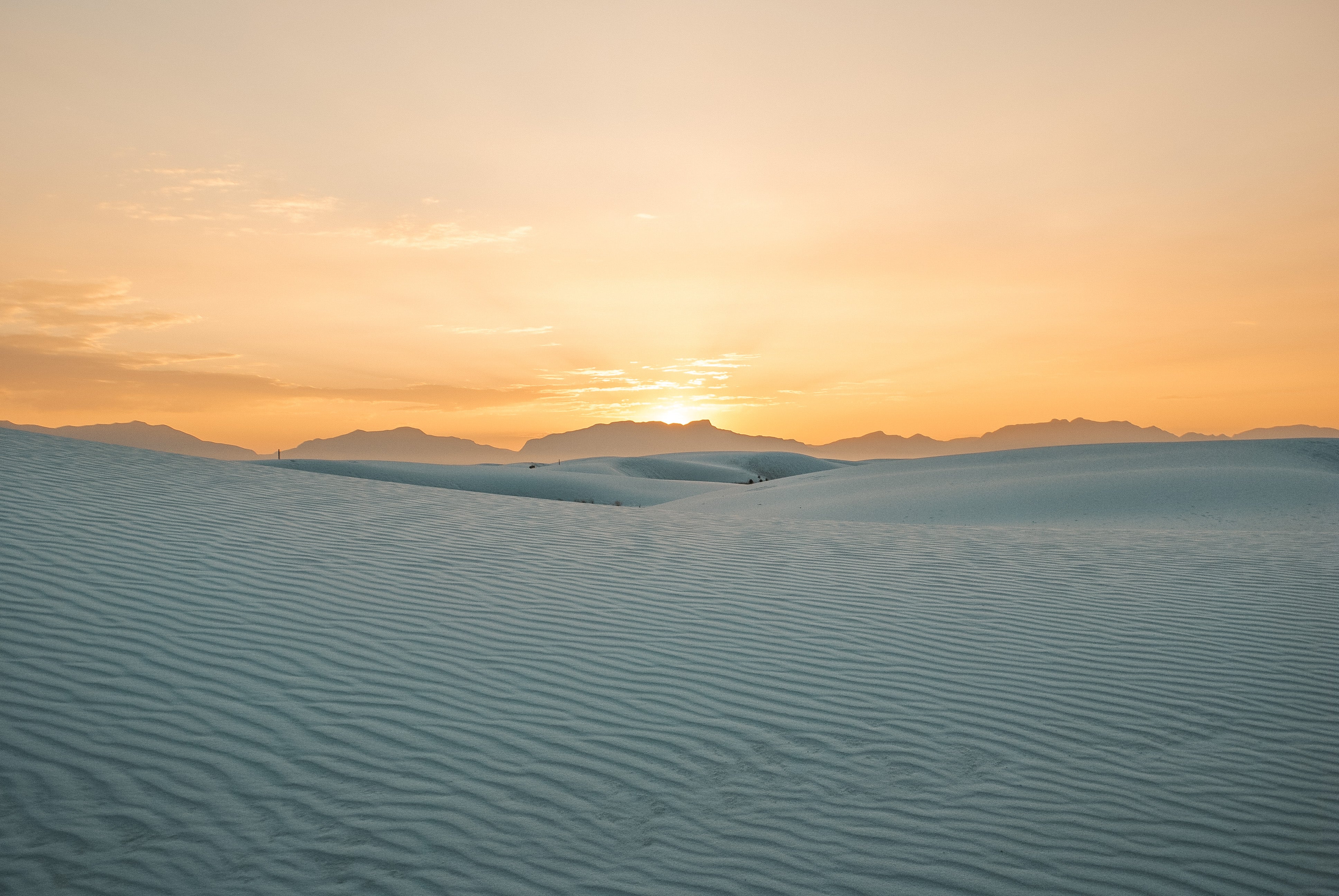 sunset at white sands national park, NM