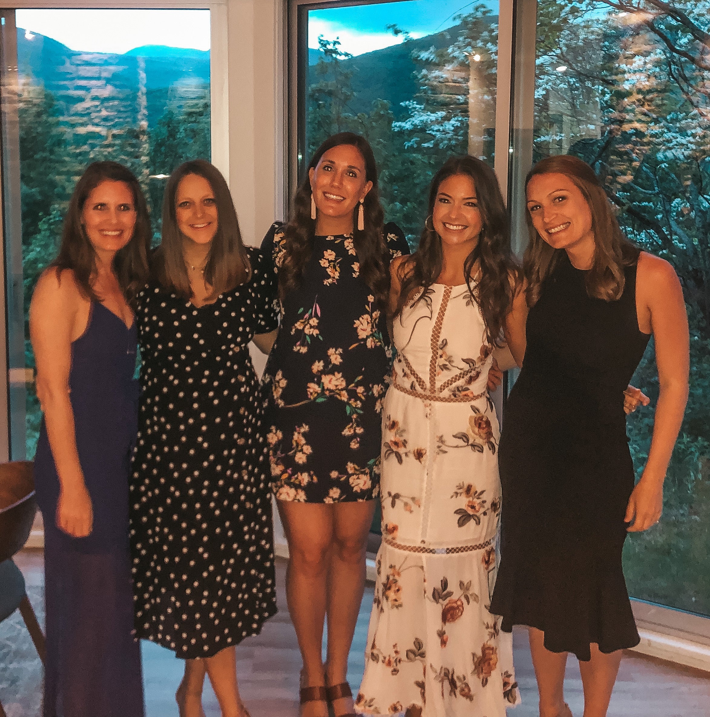 Rehearsal dinner with bridesmaids