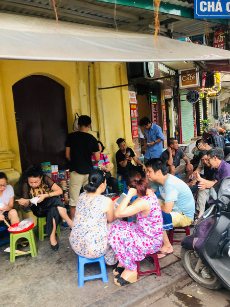 street sitting in hanoi