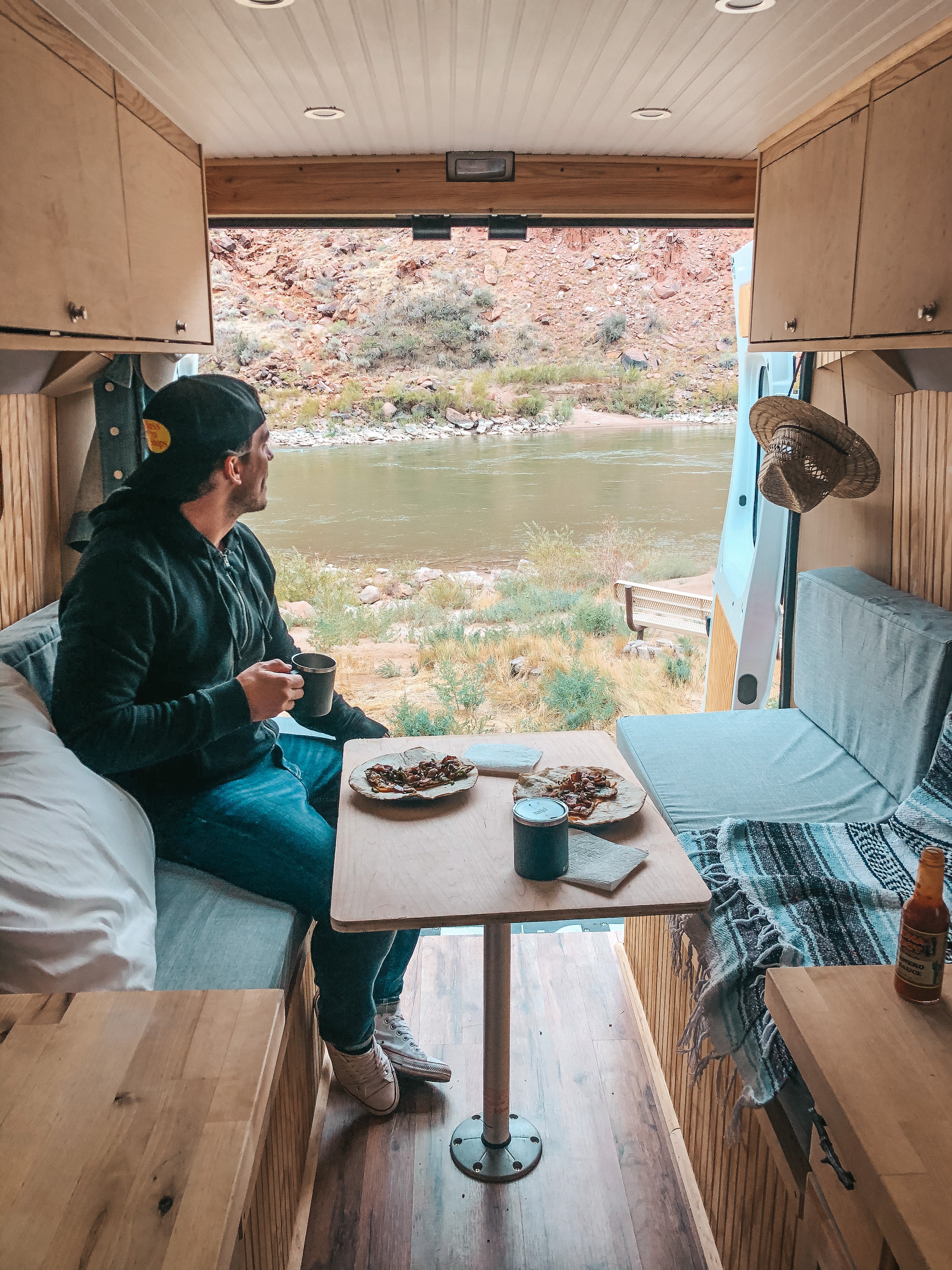 breakfast with a view in the van