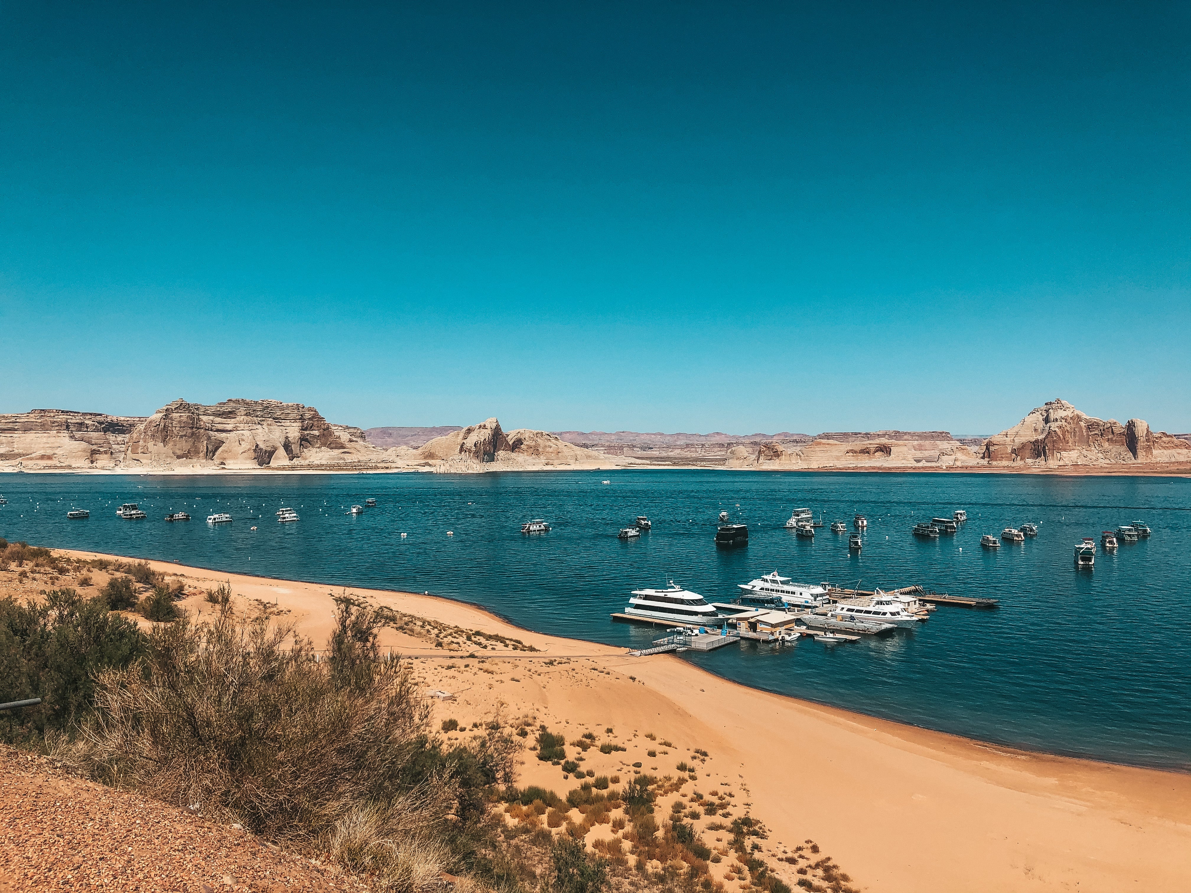 Boats on lake powell