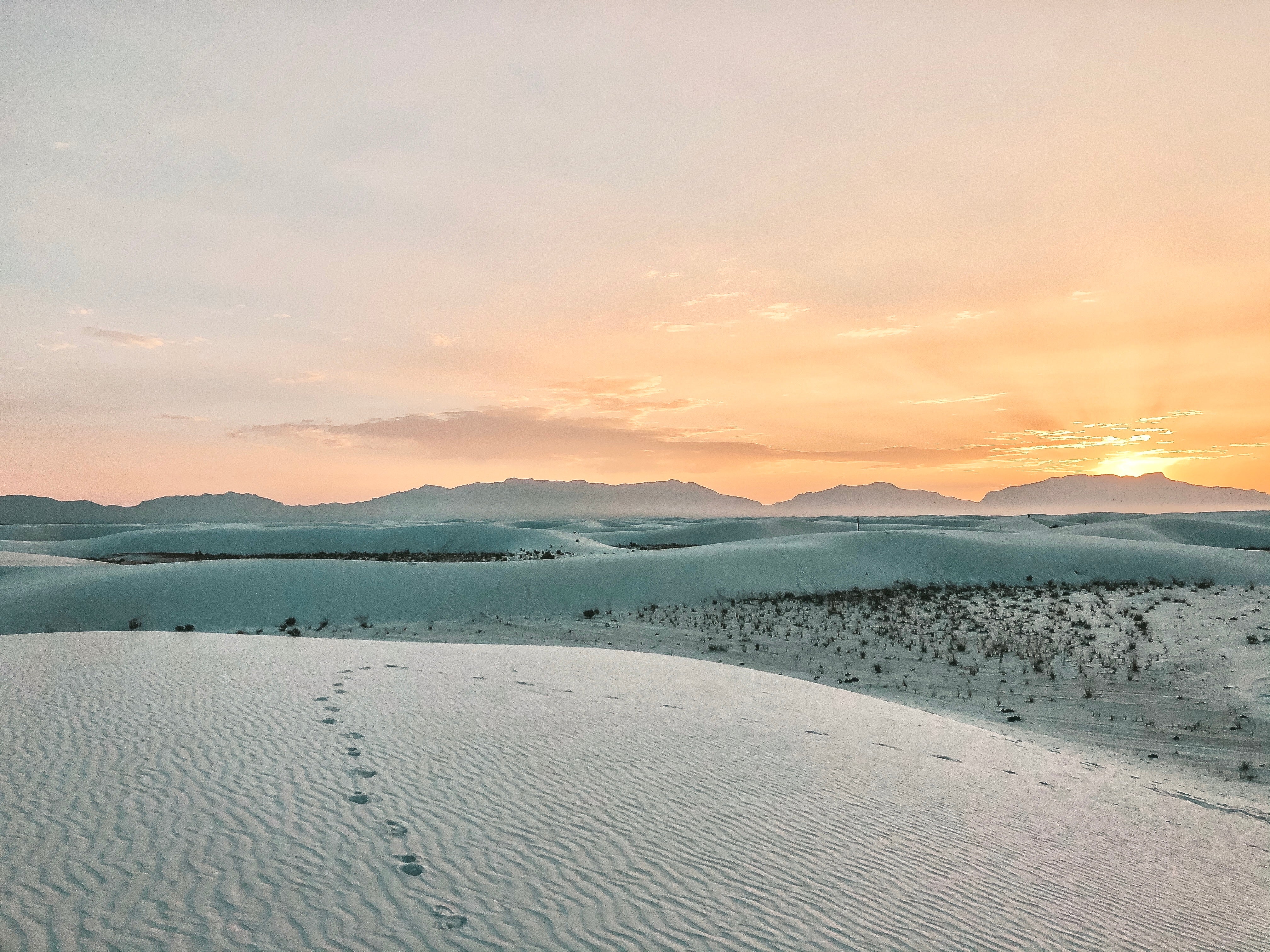 sun setting at white sands 