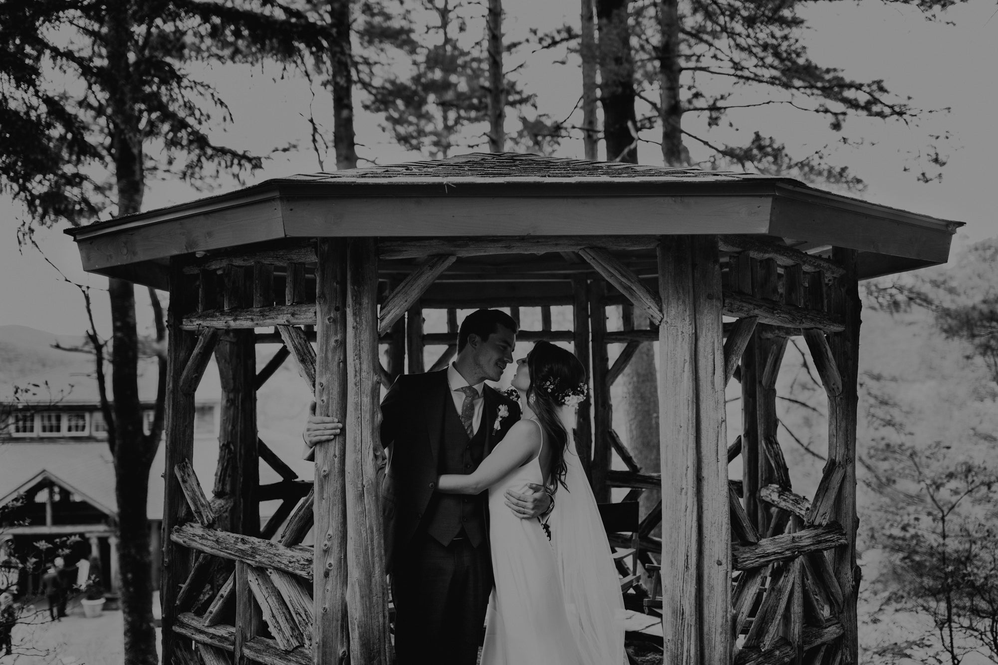 Wedding photo in gazebo