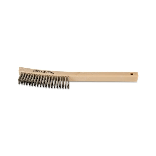 Advance Brush Curved Handle Scratch Brushes, 13 3/4 In, 4 X 19 Rows, Ss Wire, Plastic Handle - 12 per BX - 85018