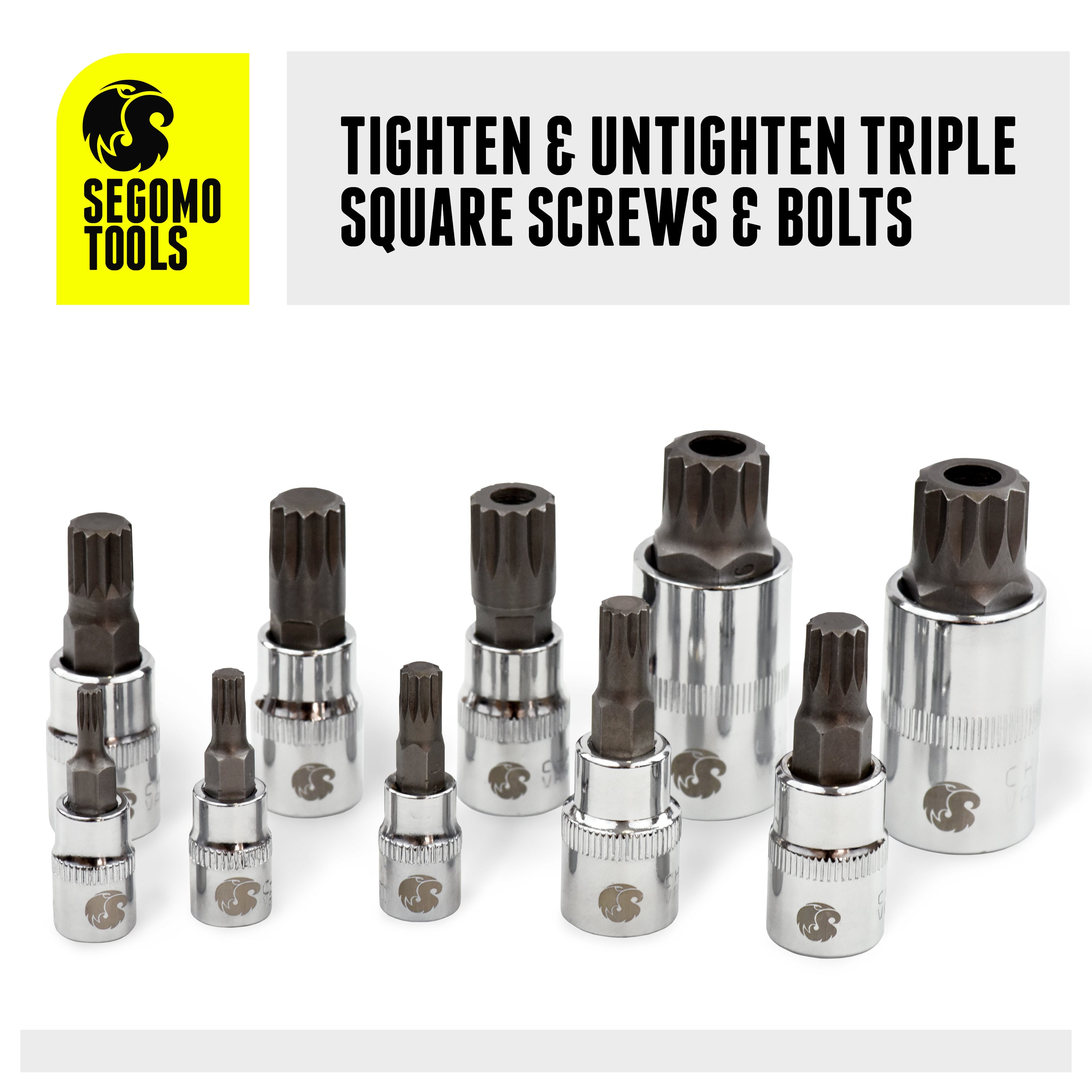 Segomo Tools 5 Piece Metric Lug Nut & Bolt Extractor Removal Socket Se