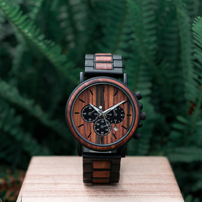 Buy Hand Made Personalized Black Sandalwood And Ebony Wood Watch For Men By  Ambici, made to order from Ambici LLC