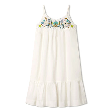 Anya Grey Floral Embroidered Dress – Les Mini